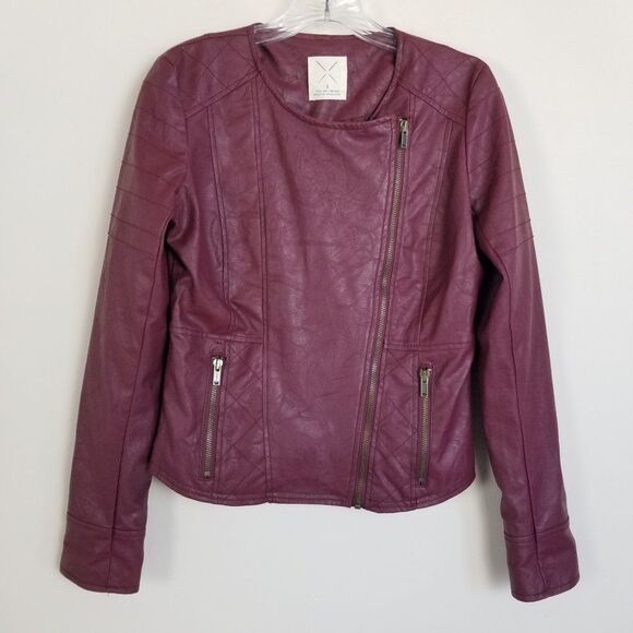 EUC Pins & Needles Faux Leather Moto Jacket Small - Picture 1 of 7